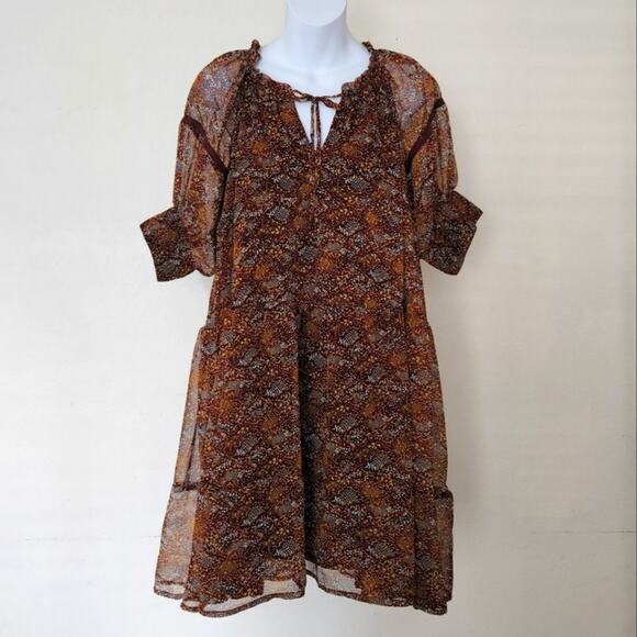Patrons of Peace Snake Print Oversize Baby Doll Dress Size M - Picture 2 of 16